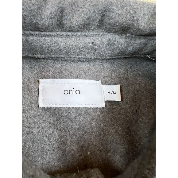 Onia Brushed Flannel Shirt Essential Heavy-Weight Overshirt | Gray | Mens Medium - Picture 5 of 13
